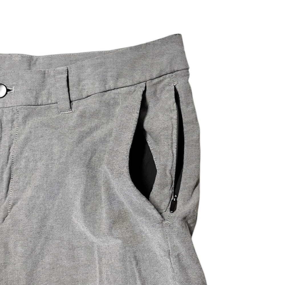 Lululemon Commission Shorts Men 33 Gray Woven 11" Qwick Oxford Chino Casual Golf - Picture 4 of 10